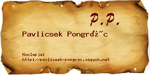 Pavlicsek Pongrác névjegykártya